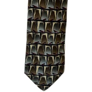J. Garcia Tie Men’s Colors Brown Cream Back Gray 100% Silk Necktie